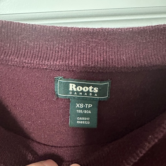 RootsPullover Crew Long Sweater Purple Burgundy Size XS Womens Cabin Relaxed - Picture 5 of 7